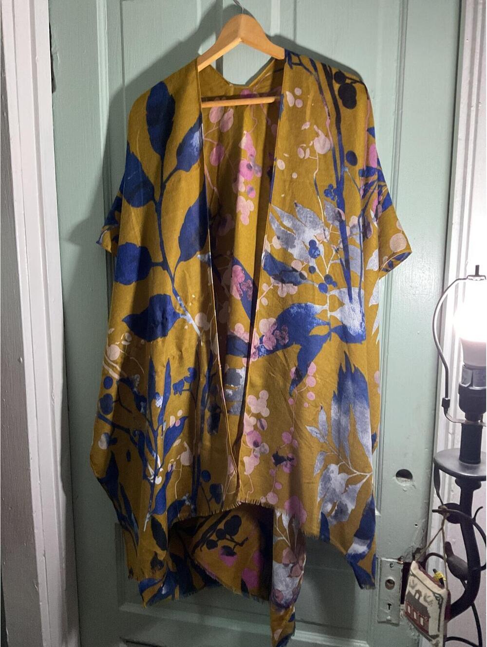 Pretty Persuasion Olive Botanical Floral Kimono Cardigan OS